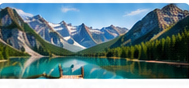 Mountain lake travel scene